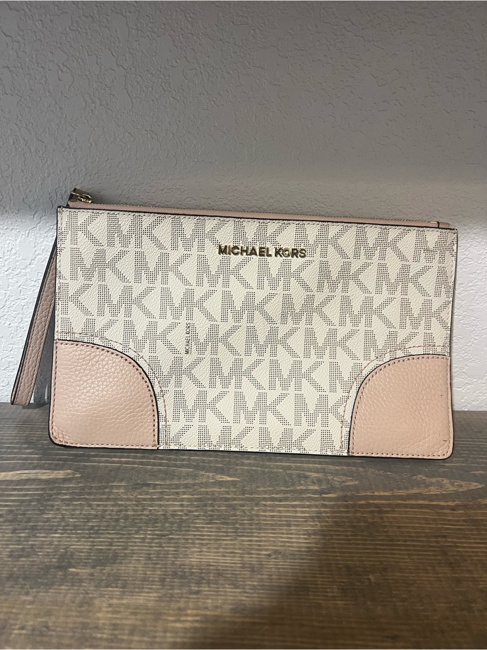 Michael Kors Pink Logo Zip Pouch